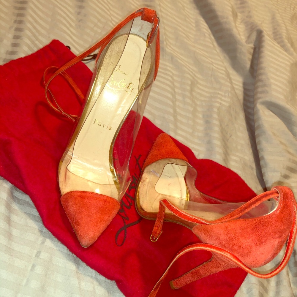 Christian Loub Clear & Orange Heels